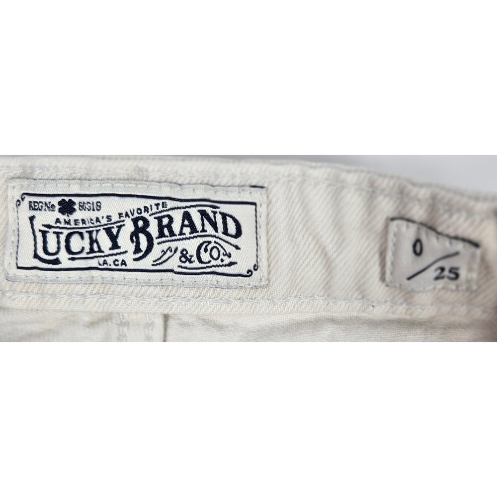 Lucky Brand Denim Luck Pins Shorts Distressed Frayed Hem Cone Denim‎ Sz 0/25 Y2K - Picture 3 of 11